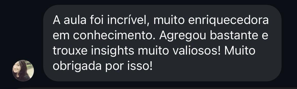 Depoimento de aluno